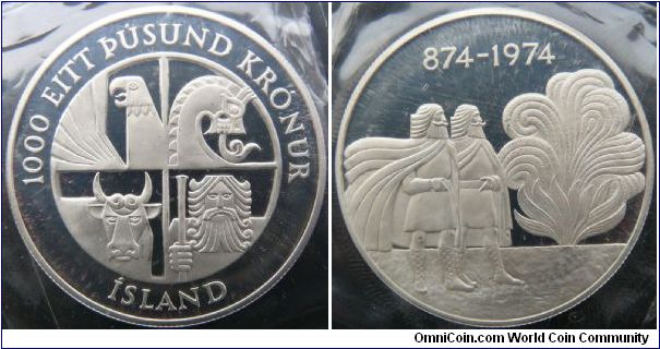 1000 Kronor 1974 Iceland