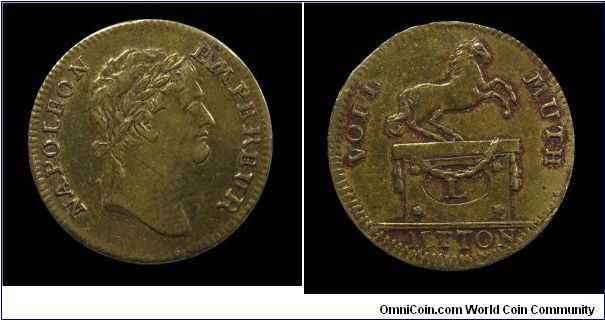 Crowning of Napoleon in Paris - Brass jetton - mm. 20