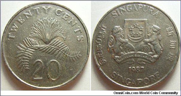 Singapore 1987 20 cents. Found it circulating in Australia.