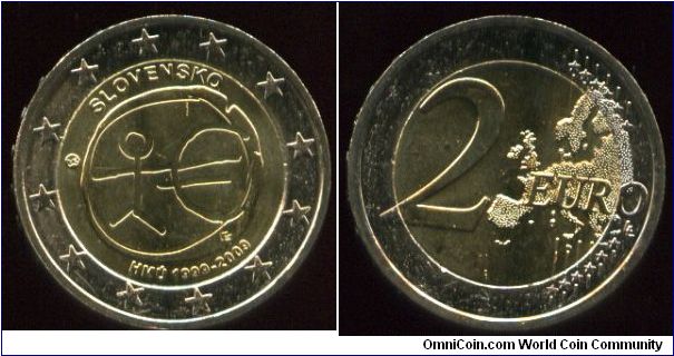 2 Euros
Economic & Monetary Union, 1999-2009
Stick figure and Euro symbol
Map of the community & Value