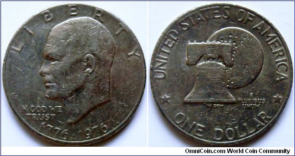 Eisenhower copper-nickel dollar.
Bicentennial.
1776-1976