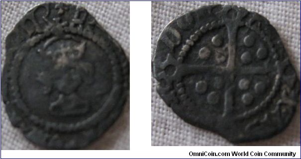 henry VII facing bust halfpenny,with arched crown