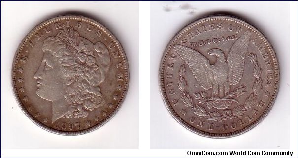1897 P Morgan Dollar, Philadelphia mint, 2.822.731