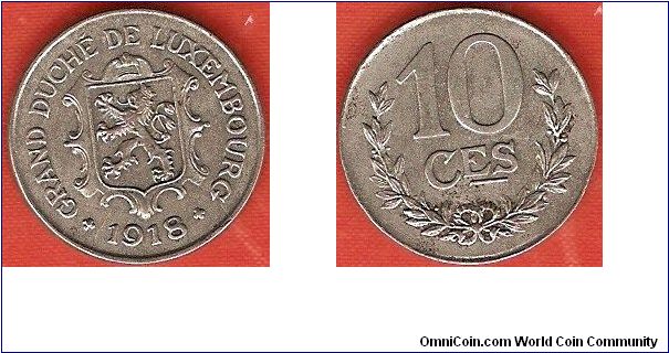 10 centimes
national shield of Luxembourg
iron