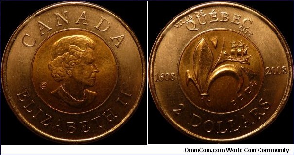 $2 2008 Quebec City 400th Anniversary 1608-2008 unc