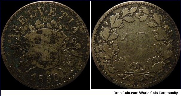 10 Rappen 1850 *first year Swiss federal coins were minted*