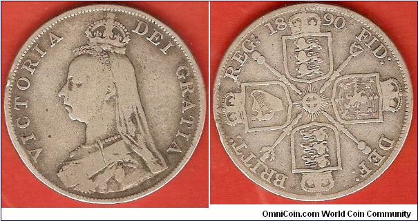 double florin
Victoria, by the grace of God, queen of Great-Britain, defender of the faith
mintage 782,000
0.925 silver