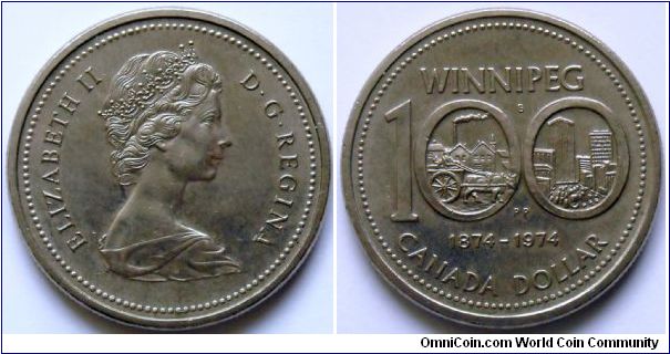 1 dollar.
1974, Winnipeg Centennial (1874-1974)