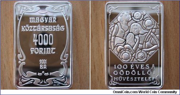 4000 Forint - 100th anniversary of the Godollo Art Colony - 31.46 g Ag .925 Proof - mintage 4,000