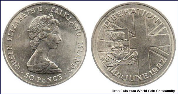 1982 50 pence - Liberation from Argentina