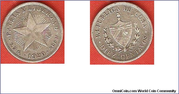 10 centavos
national arms
0.900 silver