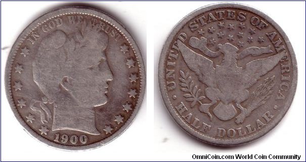 Barber Half Dollar, 
minted 4.762.912