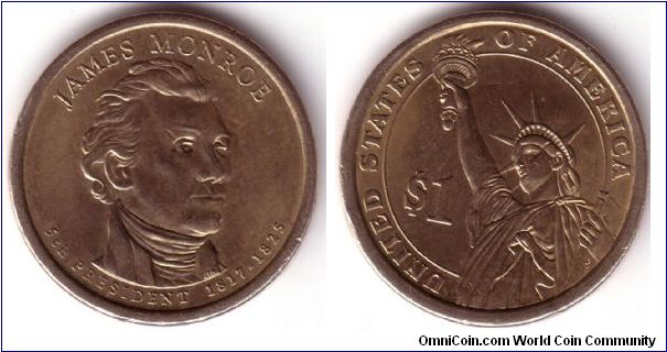 1$, James Monroe 5th president, Issued Feb-14-08