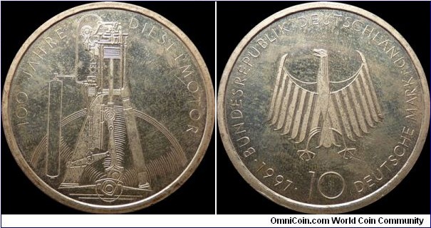 10 Deutsche Mark 1997-F Commemorative Silver