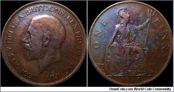 Great Britain 1 Penny 1930 - Toned