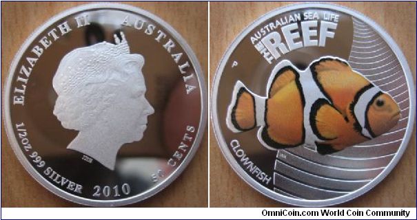 50 Cents - Clownfish - 15.57 g Ag .999 Proof - mintage 10,000