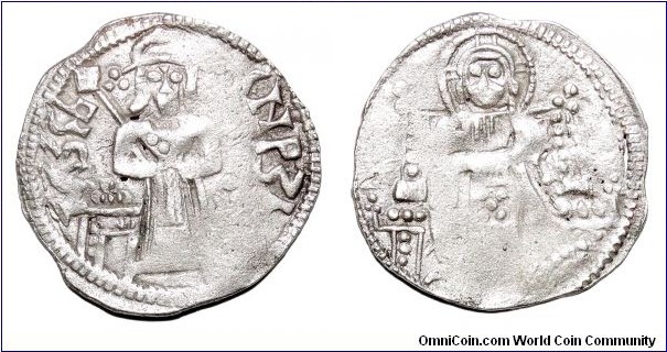 SERBIAN EMPIRE~AR Dinar (Type 1) 1371-1389 AD. Under Prince: Lazar Hrebeljanovic. Type 1: With crown.