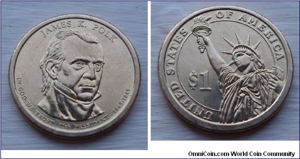 1 $ James K. Polk , 11th president, Release date: 20 August 2009