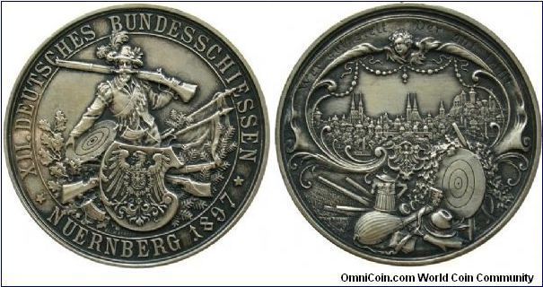 German States Nurnberg Silver Shooting Medal