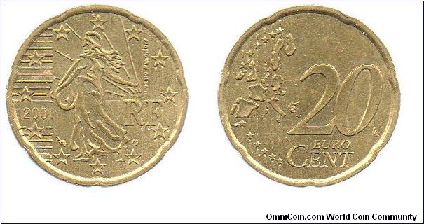 2001 20 Euro cents
