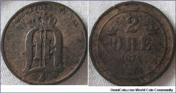 1874 2 ore from norway