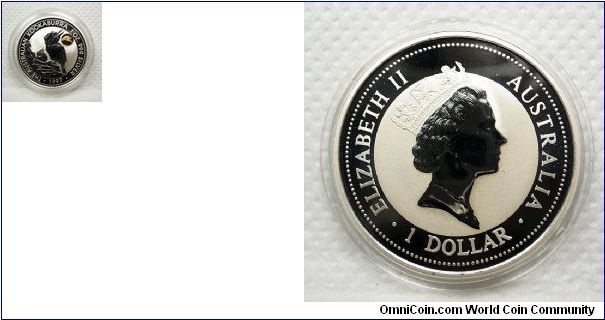 Kookaburra 1 dollar.
'Phoenix' Privy Mark.
1oz
Silver: .999
Mintage: 20000
Proof