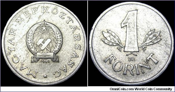 Hungary - 1 Forint - 1949 - Weight 1,5 gr - Aluminum - Leader / Mátyás Rákosi (1946-56) - Mint mark : BP = Budapest - Mintage 19 440 000 - Edge : Reeded - Reference KM# 545 (1949-52)