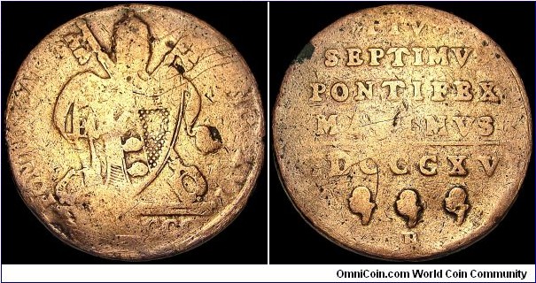 Italy - Papal States - 1 Baiocco - 1816 - Weight 11,86 gr - Copper - Size 33 mm - Ruler / Pius VII (1800-1823) - Engraver : Giuseppe, Giovanni Pasinati - Bologna Mint - Edge : Smooth - Reference KM# 1279 (1816)