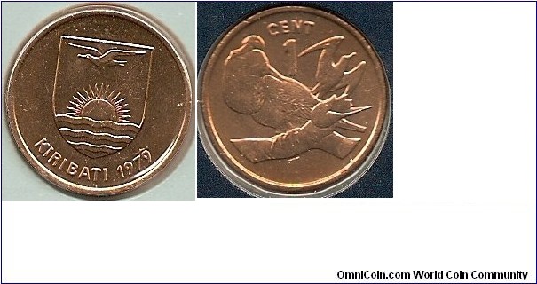 1 cent 
Frigate bird
bronze
designer: Mike Hibbit