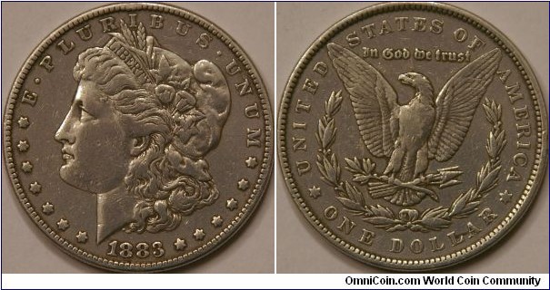 Liberty Head/Morgan Dollar, nice condition, 38.1 mm, Ag 
