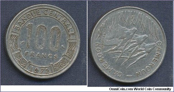 100 Francs, rotated reverse 180 degrees