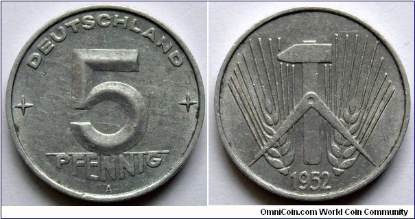 5 pfennig.
1952