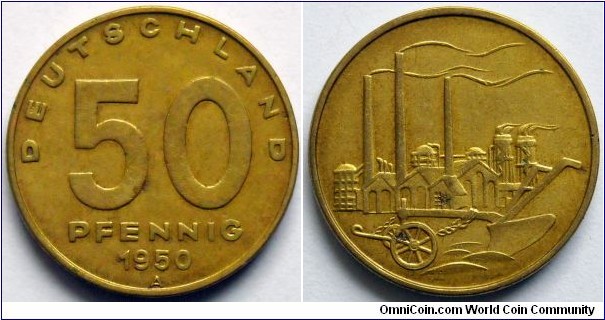 50 pfennig.
1950, East Germany