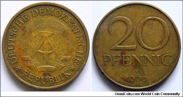 20 pfenning.
1969, East Germany