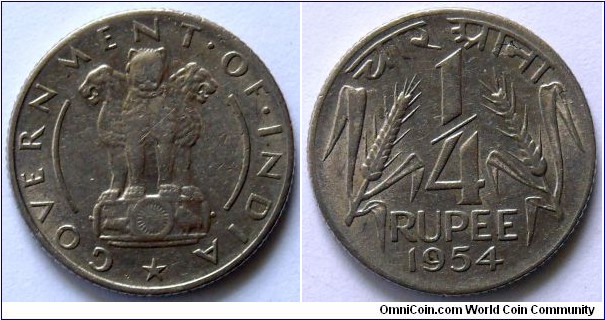 1/4 rupee.
1954