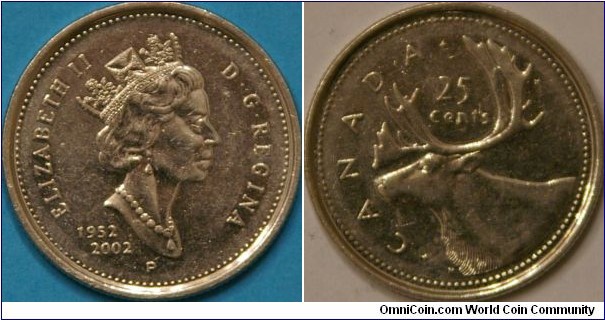 25 cents, 50th anniversary of crowing of Elizabeth II