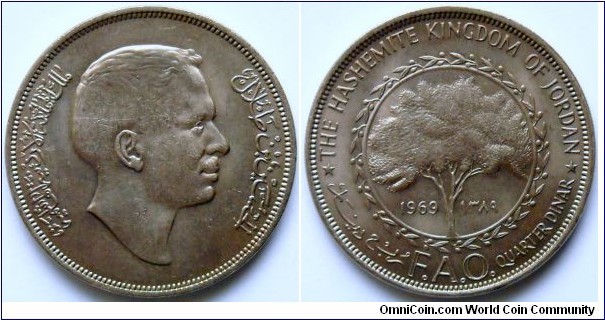1/4 dinar.
1969, F.A.O.