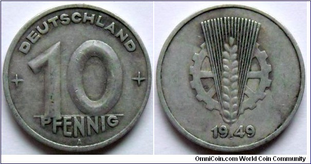 10 pfennig.
1949, East Germany