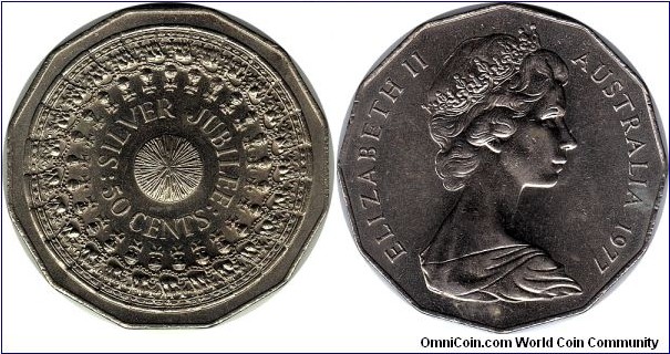 50 cents 1977, Queen's Silver Jubilee