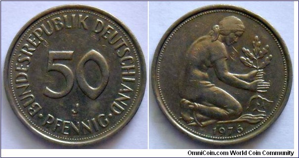 50 pfennig.
1976 (J) Hamburg