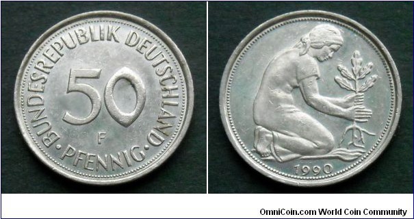 50 pfennig.
1990 (F) Stuttgart