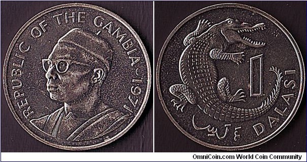 The Gambia 1971 1 Dalasi.

1971 was the first year of the Republic of The Gambia's decimal coinage.