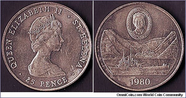 St. Helena 1980 25 Pence.

Queen Mother's 80th. Birthday.