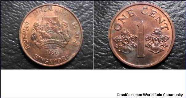 Sinapore 1986 1 cent KM# 49 