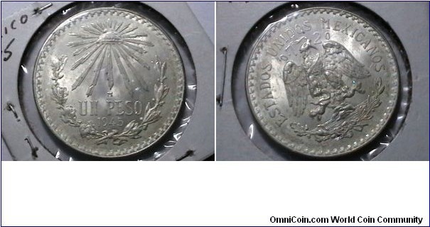 Mexico 1945Mo 1 Peso KM# 455 