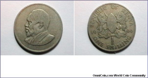 Republic of Kenya 1966 1 Shilling KM# 5 