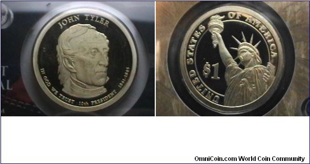 2009-S Proof Tyler 10th Pres. dollar