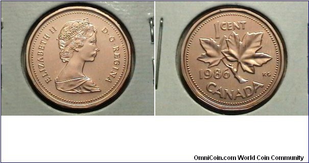 Canada 1986 Proof like 1 Cent KM# 132 