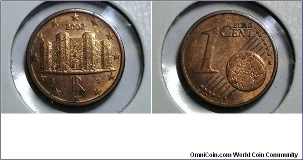 Italy 2002 1 Euro Cent KM# 210 