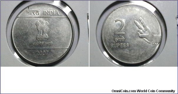 India 2007 2 Rupees 